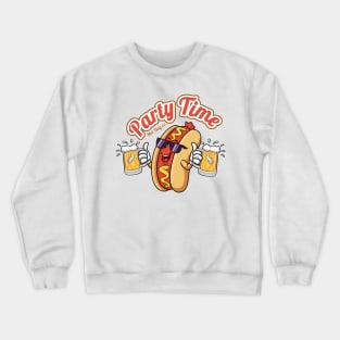 Party Time Hot Dog Crewneck Sweatshirt